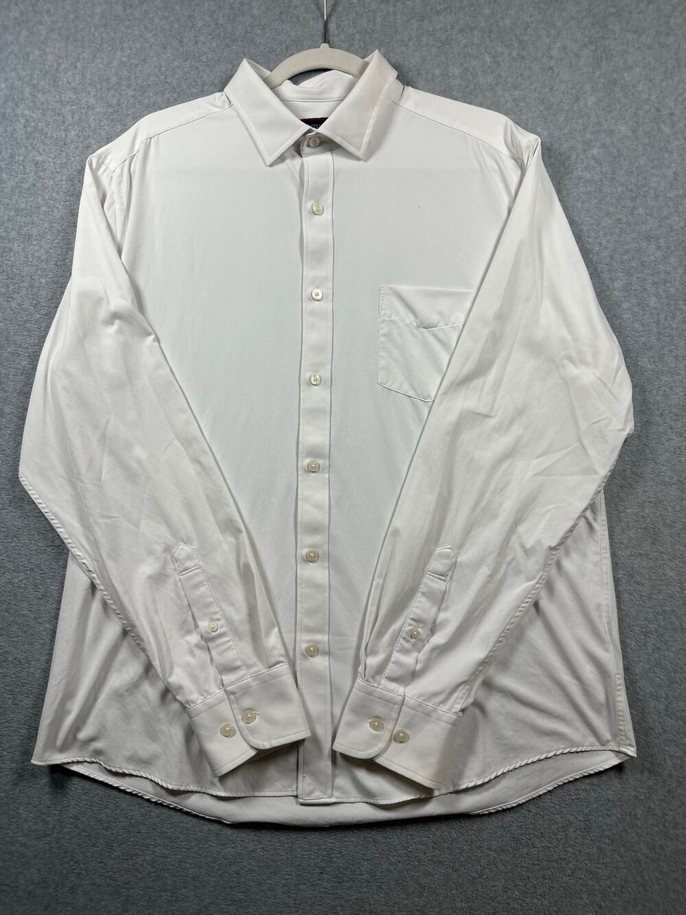 UNTUCKit Button Up Dress Shirt Men's Size XL White Long Sleeve Slim Fit Collared